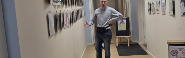 Valga Keskraamatukogus avati Võrumaalt pärit šaržikunstniku Kristjan Lume näitus „Pilguga pai“