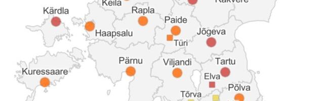Reovesi näitab vaid üksikuid mõõduka levikuga kohti