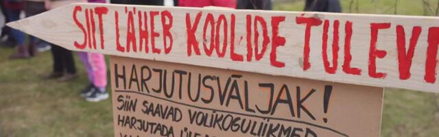 Lääneranna elanike meeleavaldus koolide kaitseks