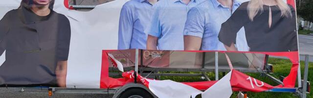 Paide poliitreklaam sattus vandalismi ohvriks