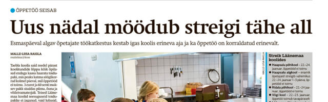 Lääne Elu paberleht laupäeval, 20. jaanuaril