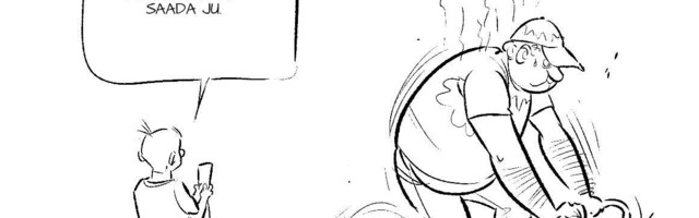 Karikatuur. Tahad odavamat elektrit – jalad kõhu alt välja! Lisaks täidad kliimaeesmärke