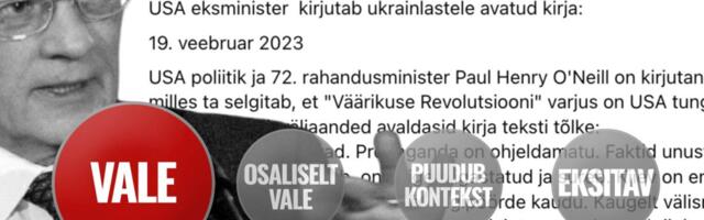 FAKTIKONTROLL | Kas USA eksminister kirjutas ukrainlastele avaliku kirja, et Väärikuse revolutsiooni varjus tungis USA Ukrainasse? Ei