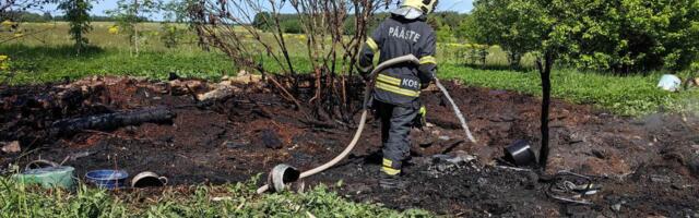 Kord juba kustutatud heinaküün ja laut andsid päästjatele uuesti tööd