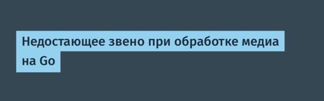 Недостающее звено при обработке медиа на Go