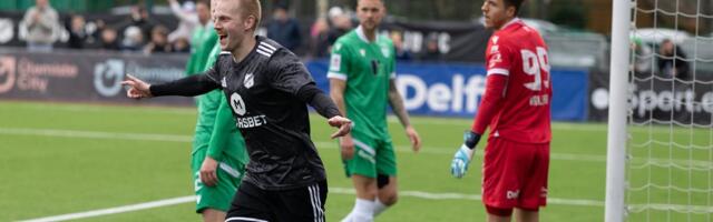 DELFI FOTOD | Peatreeneri ja tähtmängijata Kalju jätkas Levadia vastu võiduseeriat