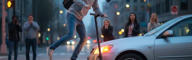 Pärnamäel põrkas tõuksiga sõitnud teismeline kokku sõiduautoga