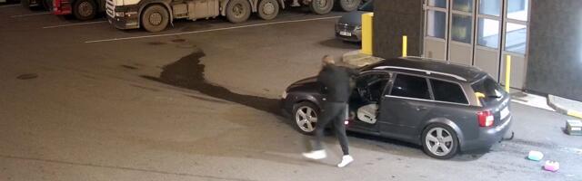Video: Autojuht rammis Rakveres tanklat, kus politseinikud parasjagu oste sooritasid