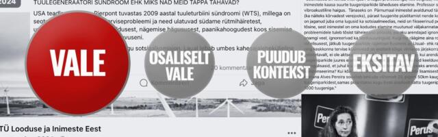 FAKTIKONTROLL | Tuulegeneraatori sündroom ja vibroakustiline haigus – pseudoteadus, mis on jõudnud ka eestikeelsesse inforuumi