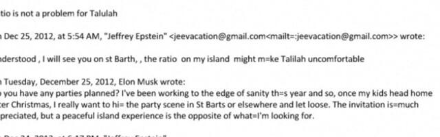 Värskete dokumentide järgi uuris seksuaalkurjategija Epsteini erasaare külastamise võimalusi ka Elon Musk