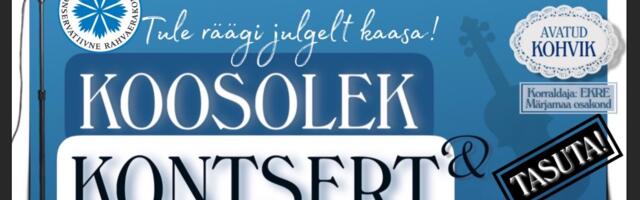 OTSE I  Vaata kontsert-koosolekut Märjamaal, kus esineb ka EKRE nimekirjas kandideeriv Sandra Nurmsalu