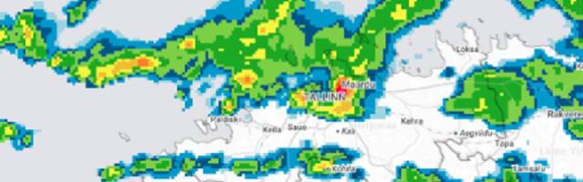 Põhja-Eestit on tabanud tugev rahe ja äikesetorm, Teletorn sai välgutabamuse