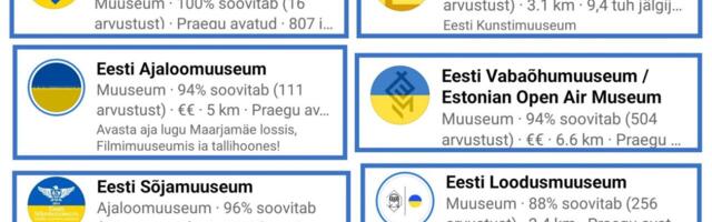 Eesti muuseumid on lipuvärvide järgi võttes muutunud Ukraina muuseumideks