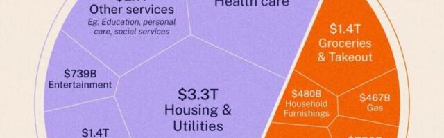 Ameerika 19 triljoni dollari suuruse tarbijamajanduse visualiseerimine ühel graafikul