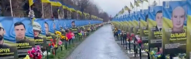VIDEO: sõjas hukkunute allee Ukraina väikelinnas