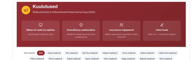 Harju Elu avas uue digi kuulutuste keskkonna