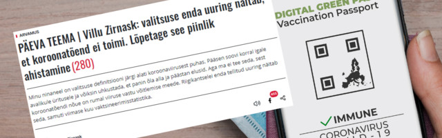 Päevaleht: “Valitsuse enda uuring näitab, et koroonatõend ei toimi. Lõpetage see piinlik ahistamine”