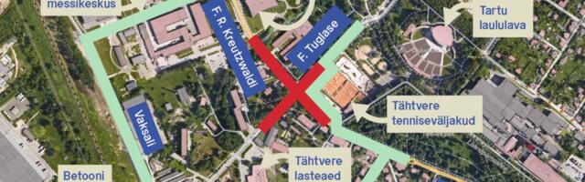 Tartu LV: F. R. Kreutzwaldi ja F. Tuglase ristmiku ümberehitus toob liikluskorralduses muutusi