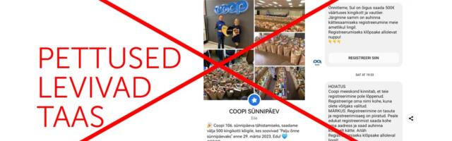 Hoiatus! Sotsiaalmeedias levivad taas pettused Coopi nimel