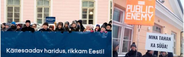 Toompeal nõuti kõrghariduse paremat rahastamist, Stenbocki maja ees pääsu suusamäele ja kohvikusse