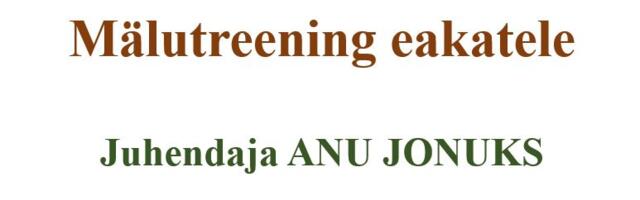 Mälutreening Aegviidu raamatukogus 17.09.2024