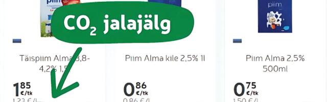 Rimi e-poes näeb nüüd piima- ja munatoodete süsinikujalajälge