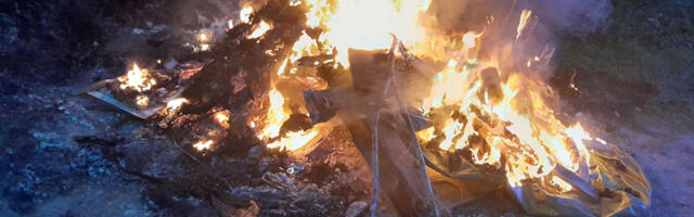 Valgas kustutati lõke, kus põletati prahti