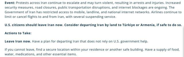 USA kutsub kodanikud kiirkorras Iraanist ära