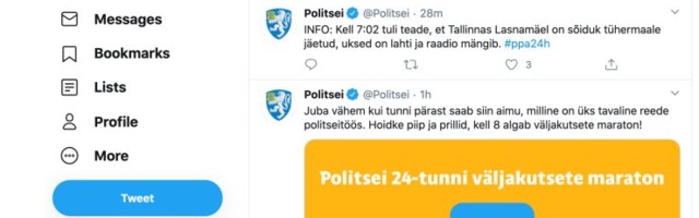 Kes tahab vanaisa jahirelva? Politsei teeb Twitteris ööpäevast säutsumaratoni