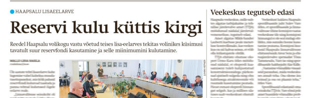 Lääne Elu paberleht laupäeval, 27. septembril