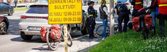 FOTOD | Tallinnas toimus liiklusõnnetus, rattur viidi haiglasse