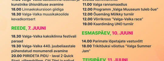 Tule Valga-Valka 440. juubeliaastale pühendatud kakliklinna festivalile!