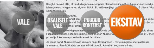 FAKTIKONTROLL | Sotsiaalmeedias levivad eksitavad väited sigade Aafrika katku analüüsitulemuste õigsuse kohta. Selgitame
