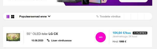 70% Telia klientidest ostavad kaupa järelmaksuga