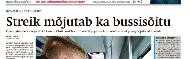 Lääne Elu paberleht neljapäeval, 25. jaanuaril
