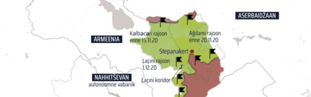 KAART | Vene rahuvalvajad paigutatakse Mägi-Karabahhis positsioonidele
