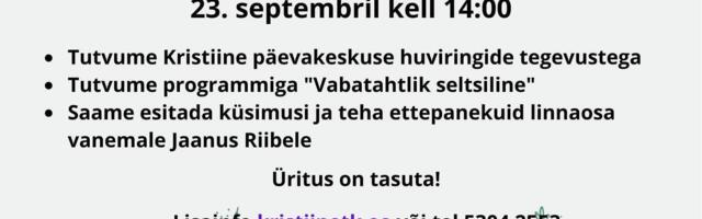 Kristiine Tegevuskeskuse päevakeskus alustab uut hooaega