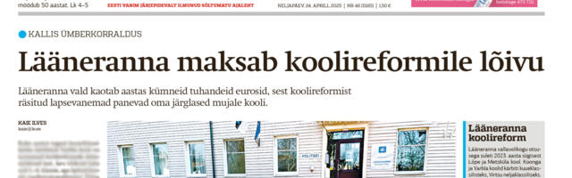 Lääne Elu paberleht neljapäeval, 24. aprillil