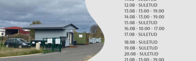 Kehra linna jäätmejaama lahtiolekuajad 11.08. – 24.08.2025