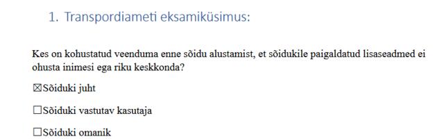 Transpordiamet taastab teooriaeksamid eelmiste küsimustega 30. septembrist