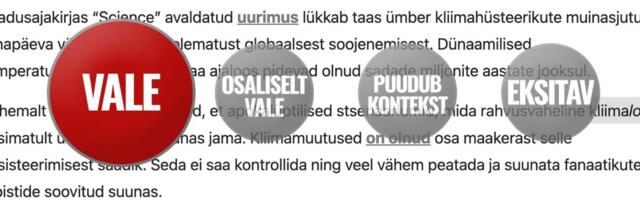 FAKTIKONTROLL | Värske uuring ajaloolisest temperatuuri kõikumisest maapinnal ei paljasta „kliimapettust“. Praegune kliimamuutus on inimtekkeline ja toimub väga kiiresti