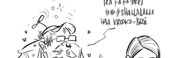 Karikatuur. “Härra eesistuja, kas oleks võimalik kuidagi esineja adekvaatsust kontrollida?”