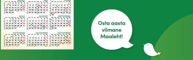 Maalehe seinakalender ilmub aasta viimase lehe vahel