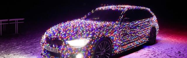 FOTOD | Jõulutulede säras BMW lööb parklates ja sotsiaalmeedias laineid
