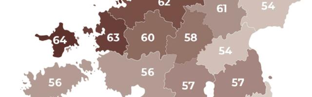 Karm graafik: Võrumaal inimestel tervena elatud aastaid palju vähem kui mujal