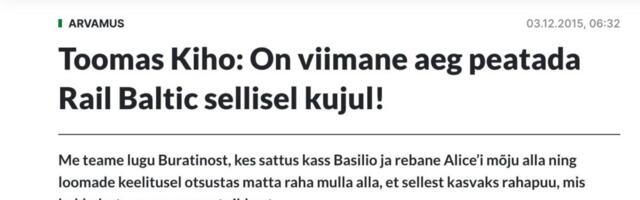 MIDA KIIREMINI ME RAIL BALTICU PEATAME, SEDA PAREM EESTILE