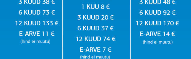 Kandeperioodi uued hinnad alates 1. detsember