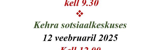 Mälutreening ja seeniortants Kehra sotsiaalkeskuses 12.02.2025 kell  12.00